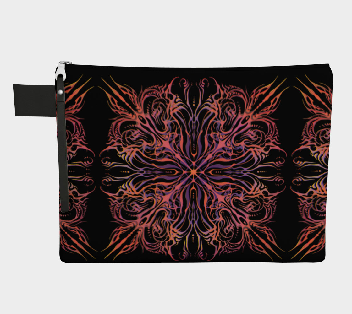 « Mystic dragon star » printed denim pouch