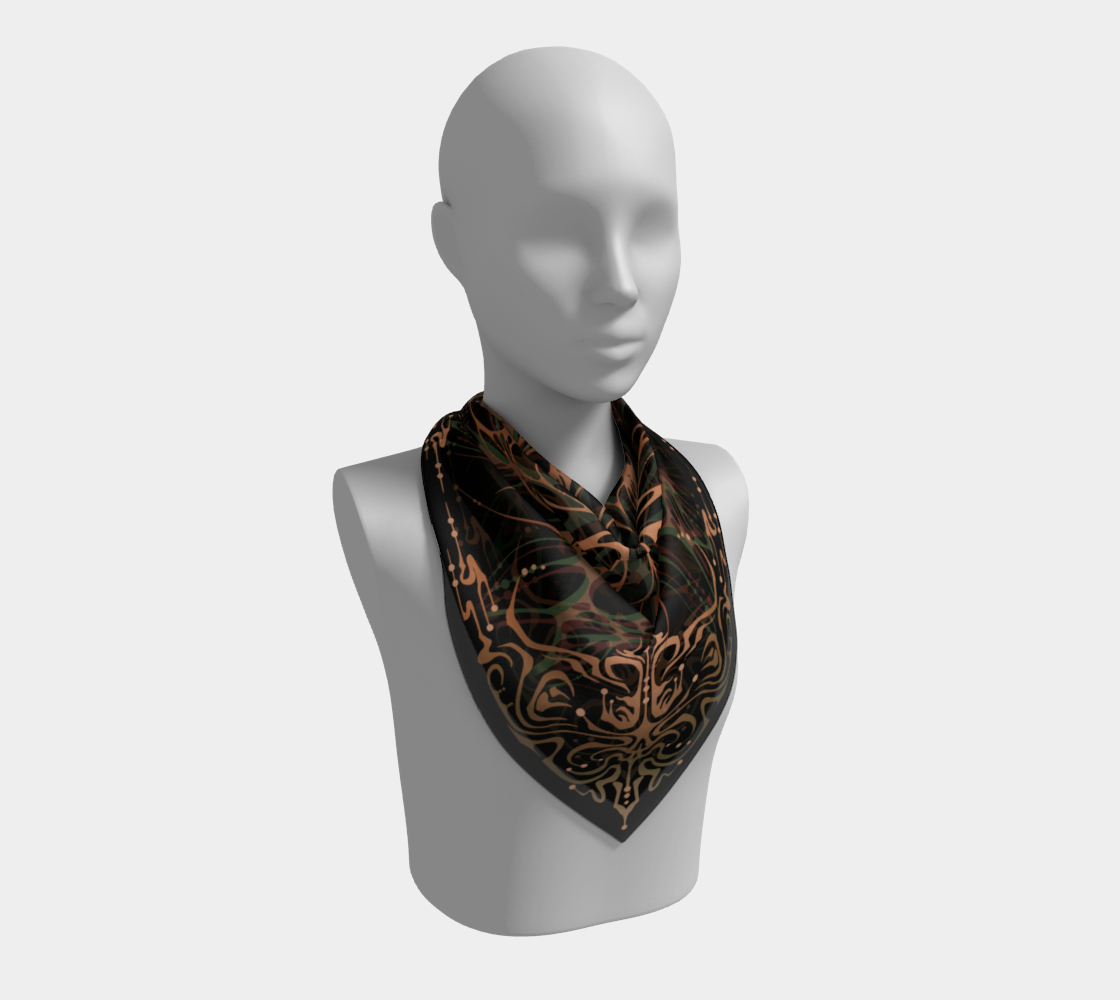 « Golden Solar » silk square scarf