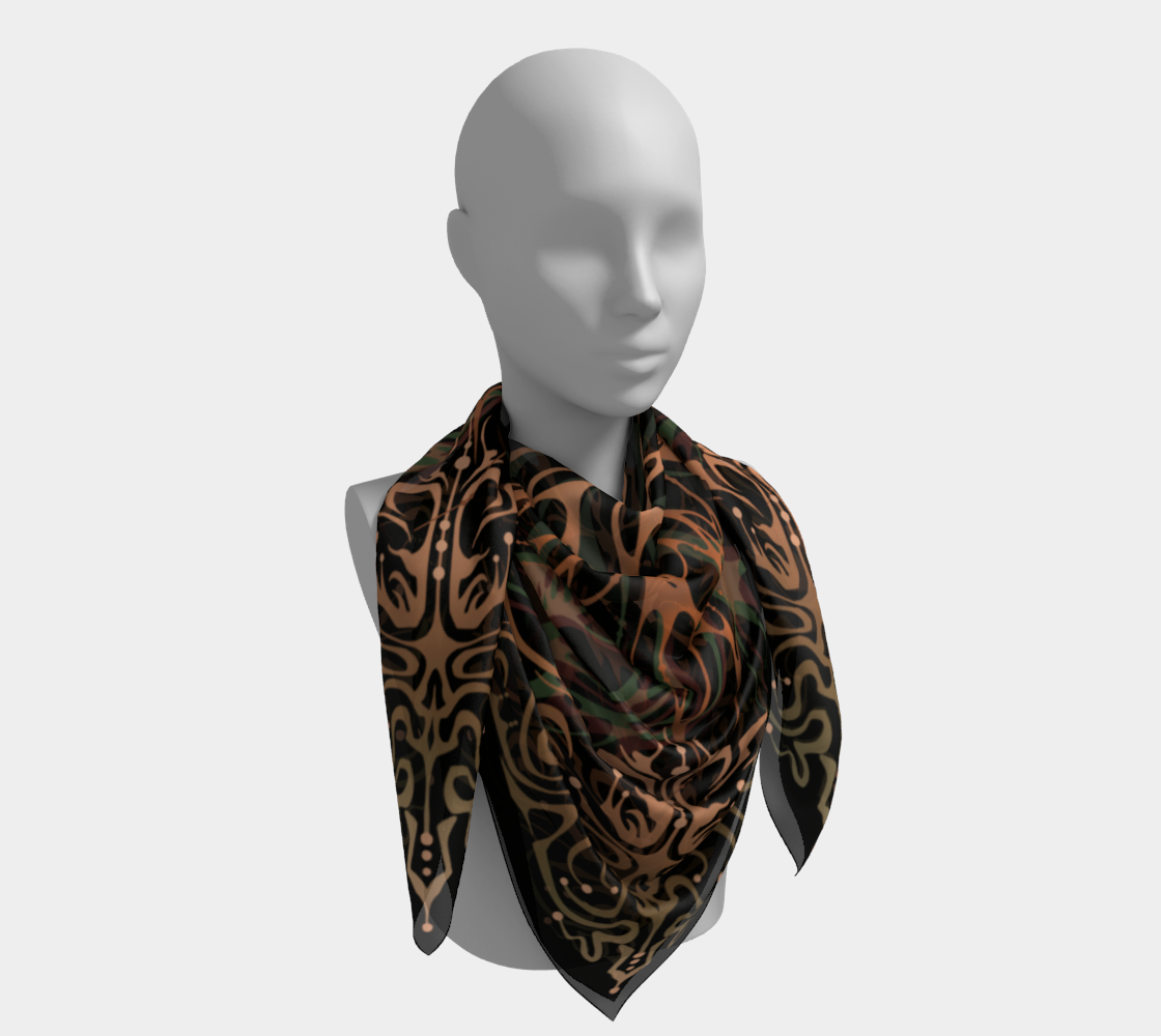 « Golden Solar » silk square scarf